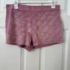 Juicy Couture Women's L Sleepwear Shorts Pink Logo Velour Lounge Pajama Bo